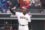 SAN FRANCISCO - OCTOBER 7:  Barry Bonds #25 of the San Francisco Giants waves to the crowd after hitting his 73rd home run during the game against the Los Angeles Dodgers on October 7, 2001 at Pac Bell Park in San Francisco, California.  The Giants won 2-1.  (Photo by Jed Jacobsohn/Getty Images)
