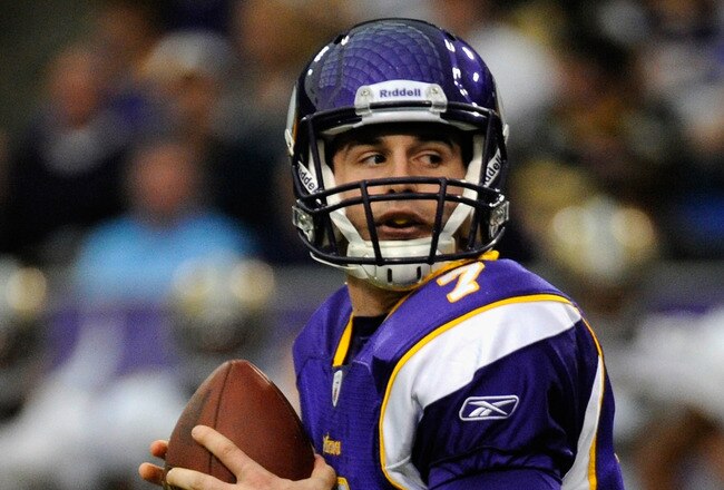 MINNEAPOLIS, MN - DECEMBER 18: Christian Ponder #7 of the Minnesota Vikings looks to pass the ball against the New Orleans Saints in the second quarter on December 18, 2011 at Mall of America Field at the Hubert H. Humphrey Metrodome in Minneapolis, Minnesota. (Photo by Hannah Foslien/Getty Images)