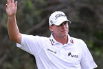 KAPALUA, HI - JANUARY 09:  Steve Stricker reacts to winning the Hyundai Tournament of Champions at the Plantation Course on January 9, 2012 in Kapalua, Hawaii.  (Photo by Sam Greenwood/Getty Images)