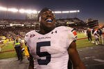 COLUMBIA, SC - OCTOBER 01:  Michael Dyer #5 of the Auburn Tigers celebrates after defeating the South Carolina Gamecocks 16-13 at Williams-Brice Stadium on October 1, 2011 in Columbia, South Carolina.  (Photo by Streeter Lecka/Getty Images)
