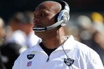OAKLAND, CA - OCTOBER 23:  Head Coach Hue Jackson of the Oakland Raiders looks on from the sidelines against the Kansas City Chiefs at O.co Coliseum on October 23, 2011 in Oakland, California. The Chiefs won the game 28-0. (Photo by Thearon W. Henderson/Getty Images)