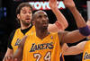 LOS ANGELES, CA - JANUARY 10: Kobe Bryant #24 and Pau Gasol #16 of the Los Angeles Lakers celebrate a Bryant basket against the Phoenix Suns at Staples Center on January 10, 2012 in Los Angeles, California. The Lakers won 99-83. NOTE TO USER: User expressly acknowledges and agrees that, by downloading and or using this photograph, User is consenting to the terms and conditions of the Getty Images License Agreement.  (Photo by Stephen Dunn/Getty Images)