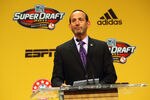 BALTIMORE, MD - JANUARY 13: MLS Commissioner Don Garber speaks from the podium during the 2011 MLS SuperDraft on January 13, 2011 at the Baltimore Convention Center in Baltimore, Maryland. (Photo by Ned Dishman/Getty Images)