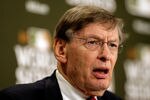 ST LOUIS, MO - OCTOBER 28:  MLB commissioner Bud Selig addresses the media prior to Game Seven of the MLB World Series between the Texas Rangers and the St. Louis Cardinals at Busch Stadium on October 28, 2011 in St Louis, Missouri.  (Photo by Jamie Squire/Getty Images)
