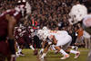 COLLEGE STATION, TX - NOVEMBER 24:  Patrick Lewis #61 of the Texas A&M Aggies prepares to snap the ball against the Texas Longhorns in the second half of a game at Kyle Field on November 24, 2011 in College Station, Texas. (Photo by Darren Carroll/Getty Images)