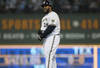 MILWAUKEE, WI - OCTOBER 01: Prince Fielder #28 of the Milwaukee Brewers smiles as he stands on second base after hitting a double against the Arizona Diamondbacks during Game One of the National League Division Series at Miller Park on October 1, 2011 in Milwaukee, Wisconsin. (Photo by Jonathan Daniel/Getty Images)
