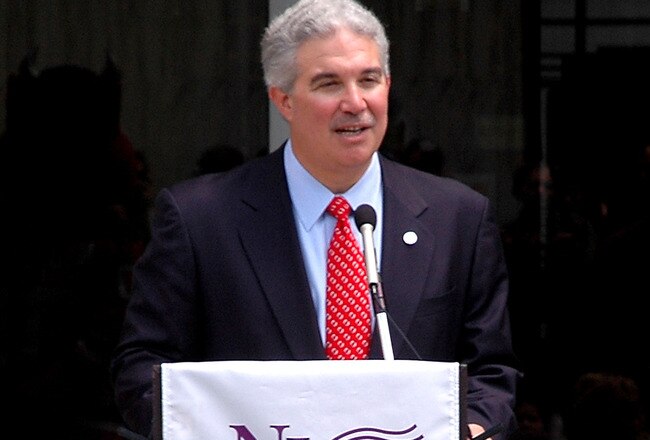 TRENTON, NJ - MAY 25: Devils Chairman/ Managing Partner Jeff Vanderbeek address young students during Zach Parise Reads to Students at the State Library on May 25, 2010 in Trenton, New Jersey. (Photo by Andy Marlin/Getty Images for the New Jersey Devils)