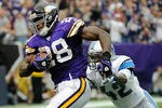 MINNEAPOLIS, MN - SEPTEMBER 25: Adrian Peterson #28 of the Minnesota Vikings avoids a tackle by Amari Spievey #42 of the Detroit Lions on September 25, 2011 at Hubert H. Humphrey Metrodome in Minneapolis, Minnesota. (Photo by Hannah Foslien/Getty Images)