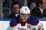UNIONDALE, NY - DECEMBER 31:  Ales Hemsky #83 of the Edmonton Oilers skates against the New York Islanders at the Nassau Veterans Memorial Coliseum on December 31, 2011 in Uniondale, New York. The Islanders defeated the Oilers 4-1.  (Photo by Bruce Bennett/Getty Images)