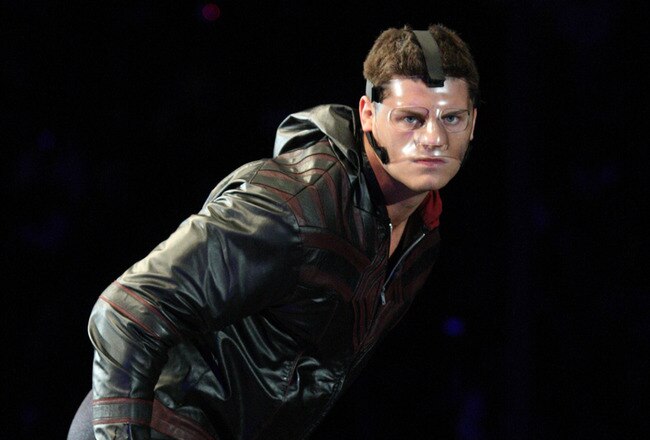DURBAN, SOUTH AFRICA - JULY 08:  WWE Superstar Cody Rhodes is introduced during the WWE Smackdown Live Tour at Westridge Park Tennis Stadium on July 08, 2011 in Durban, South Africa.  (Photo by Steve Haag/Gallo Images/Getty Images)