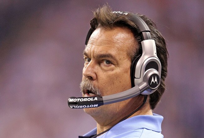 INDIANAPOLIS - JANUARY 02: Jeff Fisher the Head Coach of the Tennessee Titans watches play during NFL game against the Indianapolis Colts at Lucas Oil Stadium on January 2, 2011 in Indianapolis, Indiana.  (Photo by Andy Lyons/Getty Images)