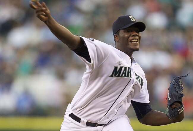 SEATTLE, WA - AUGUST 27:  Michael Pineda #36 of the Seattle Mariners delivers a pitch during a game against the Chicago White Sox at Safeco Field on August 27, 2011 in Seattle, Washington. (Photo by Stephen Brashear/Getty Images)