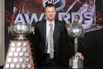 LAS VEGAS - JUNE 23:  Henrik Sedin of the Vancouver Canucks poses for a portrait with the Hart Memorial Trophy and the Art Ross Trophy during the 2010 NHL Awards at the Palms Casino Resort on June 23, 2010 in Las Vegas, Nevada.  (Photo by Bruce Bennett/Getty Images)