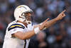 OAKLAND, CA - JANUARY 01:  Philip Rivers #17 of the San Diego Chargers yells out instructions at the line of scrimmage during their game against the Oakland Raiders at O.co Coliseum on January 1, 2012 in Oakland, California.  (Photo by Ezra Shaw/Getty Images)