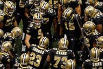 NEW ORLEANS, LA - JANUARY 07:  Drew Brees #9 and the New Orleans Saints huddle up before playing against the Detroit Lions during their 2012 NFC Wild Card Playoff game at Mercedes-Benz Superdome on January 7, 2012 in New Orleans, Louisiana.  (Photo by Kevin C. Cox/Getty Images)