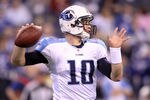 INDIANAPOLIS, IN - DECEMBER 18:  Jake Locker #10 of the Tennessee Titans throws a pass during the NFL game against the Indianapolis Colts at Lucas Oil Stadium on December 18, 2011 in Indianapolis, Indiana.  (Photo by Andy Lyons/Getty Images)