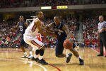 PHILADELPHIA, PA - DECEMBER 10:  Maalik Wayns #2 of the Villanova Wildcats drives against Aaron Brown #22 of the Temple Owls at the Liacouras Center on December 10, 2011 in Philadelphia, Pennsylvania.  (Photo by Chris Chambers/Getty Images)