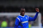ARBROATH, SCOTLAND - JANUARY 08:  Rangers player Sone Aluko in action during the William Hill Scottish Cup Fourth Round match between Arbroath and Rangers at Gayfield park on January 8, 2012 in Arbroath, Scotland.  (Photo by Stu Forster/Getty Images)