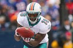 ORCHARD PARK, NY - DECEMBER 18:  Brandon Marshall #19 of the Miami Dolphins drops a touchdown pass against the Buffalo Bills at Ralph Wilson Stadium  on December 18, 2011 in Orchard Park, New York.  (Photo by Rick Stewart/Getty Images)