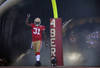 SAN FRANCISCO, CA - JANUARY 14:  Donte Whitner #31 of the San Francisco 49ers is introduced to the fans before the start of the Divisional Playoffs against the New Orleans Saints at Candlestick Park on January 14, 2012 in San Francisco, California. The 49ers won the game 36-32. (Photo by Thearon W. Henderson/Getty Images)