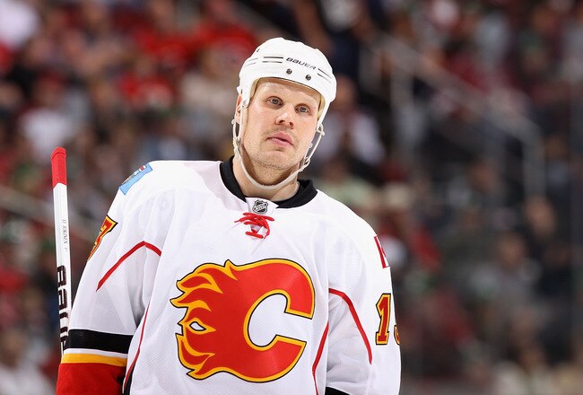 GLENDALE, AZ - MARCH 10:  Olli Jokinen #13 of the Calgary Flames in action during the NHL game against the Phoenix Coyotes at Jobing.com Arena on March 10, 2011 in Glendale, Arizona.  The Coyotes defeated the Flames 3-0.  (Photo by Christian Petersen/Getty Images)