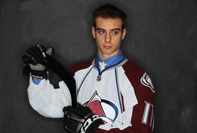 ST PAUL, MN - JUNE 24:  (EDITORS NOTE: Image has been digitally altered.) Eleventh overall pick Duncan Siemens by the Colorado Avalanche poses for a portrait during day one of the 2011 NHL Entry Draft at Xcel Energy Center on June 24, 2011 in St Paul, Minnesota.  (Photo by Nick Laham/Getty Images)