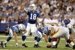 INDIANAPOLIS - OCTOBER 22:  Quarterback Payton Manning #18 of the Indianapolis Colts points at the line of scrimmage during the NFL game against the Washington Redskins on October 22, 2006 at the RCA Dome in Indianapolis, Indiana. The Colts won 26-22. (Photo by Andy Lyons/Getty Images)
