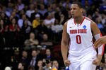 NEWARK, NJ - MARCH 25:  Jared Sullinger #0 of the Ohio State Buckeyes celebrates after a play against the Kentucky Wildcats during the first half of the east regional semifinal of the 2011 NCAA Men's Basketball Tournament at the Prudential Center on March 25, 2011 in Newark, New Jersey.  (Photo by Chris Trotman/Getty Images)