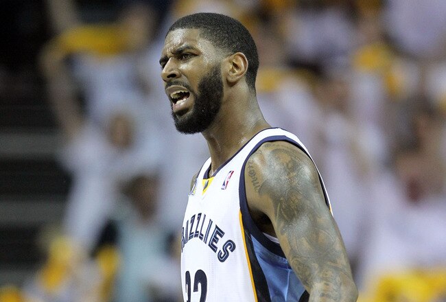 MEMPHIS, TN - MAY 07:  O.J. Mayo #32 of the  Memphis Grizzlies celebrates during the game against the Oklahoma City Thunder in Game Three of the Western Conference Semifinals in the 2011 NBA Playoffs at FedExForum on May 7, 2011 in Memphis, Tennessee.The Grizzlies won in overtime 101-93. NOTE TO USER: User expressly acknowledges and agrees that, by downloading and/or using this Photograph, User is consenting to the terms and conditions of the Getty Images License Agreement.  (Photo by Andy Lyons/Getty Images)