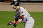 BALTIMORE, MD - SEPTEMBER 27:  Marco Scutaro #10 of the Boston Red Sox follows his two RBI home run during the sixth inning against the Baltimore Orioles at Oriole Park at Camden Yards on September 27, 2011 in Baltimore, Maryland.  (Photo by Rob Carr/Getty Images)