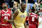 NASHVILLE, TN - FEBRUARY 10:  Festus Ezeli #3 of the Vanderbilt Commodores and Senario Hillman #23 of the Alabama Crimson Tide react as time expires at Memorial Gym on February 10, 2011 in Nashville, Tennessee. Vanderbilt won 81-77. (Photo by Grant Halverson/Getty Images)