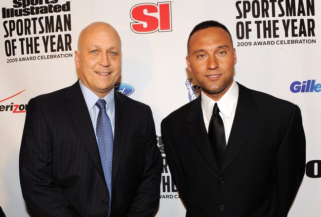 NEW YORK - DECEMBER 01:  Former baseball player Cal Ripken, Jr. (L) and 2009 Sports Illustrated Sportsman of the Year Derek Jeter attend the 2009 Sports Illustrated Sportsman of the Year Celebration at The IAC Building on December 1, 2009 in New York City.  (Photo by Theo Wargo/Getty Images)