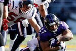 BALTIMORE, MD - JANUARY 15:  Ray Rice #27 of the Baltimore Ravens is tackeled by  Glover Quin #29 of the Houston Texans  during the first quarter of the AFC Divisional playoff game at M&T Bank Stadium on January 15, 2012 in Baltimore, Maryland.  (Photo by Rob Carr/Getty Images)