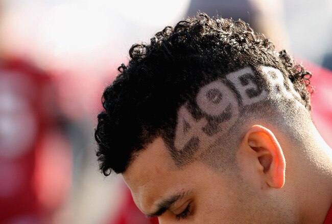 SAN FRANCISCO, CA - JANUARY 14:  A San Francisco 49ers fan is seen prior to the NFC Divisional playoff game against the New Orleans Saints at Candlestick Park on January 14, 2012 in San Francisco, California.  (Photo by Ezra Shaw/Getty Images)