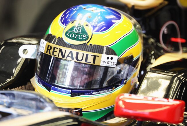SPA FRANCORCHAMPS, BELGIUM - AUGUST 26:  Bruno Senna of Brazil and Renault prepares to drive during practice for the Belgian Formula One Grand Prix at the Circuit of Spa Francorchamps on August 26, 2011 in Spa Francorchamps, Belgium.  (Photo by Mark Thompson/Getty Images)