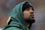 GREEN BAY, WI - JANUARY 01: Charles Woodson #21 of the Green Bay Packers, who did not dress for a game against the Detroit Lions, watches from the sidelines at Lambeau Field on January 1, 2012 in Green Bay, Wisconsin. The Packers defeated the Lions 45-41.  (Photo by Jonathan Daniel/Getty Images)