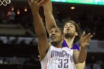 CHARLOTTE, NC - FEBRUARY 14:  Pau Gasol #16 of the Los Angeles Lakers fouls Boris Diaw #32 of the Charlotte Bobcats during their game at Time Warner Cable Arena on February 14, 2011 in Charlotte, North Carolina. NOTE TO USER: User expressly acknowledges and agrees that, by downloading and/or using this Photograph, User is consenting to the terms and conditions of the Getty Images License Agreement.  (Photo by Streeter Lecka/Getty Images)