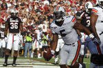COLUMBIA, SC - OCTOBER 01:  Michael Dyer #5 of the Auburn Tigers celebrates after a touchdown against the South Carolina Gamecocks during their game at Williams-Brice Stadium on October 1, 2011 in Columbia, South Carolina.  (Photo by Streeter Lecka/Getty Images)