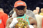 CARSON, CA - SEPTEMBER 27:  Andre Berto poses for a photo after defeating Steve Forbes to retian the belt during their WBC welterweight title bout at the Home Depot Center on September 27, 2008 in Carson, California.  (Photo by Harry How/Getty Images)