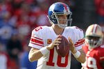 SAN FRANCISCO, CA - NOVEMBER 13:  Eli Manning #10 of the New York Giants in action against the San Francisco 49ers at Candlestick Park on November 13, 2011 in San Francisco, California.  (Photo by Ezra Shaw/Getty Images)