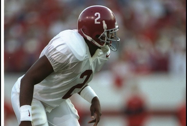 12 Oct 1996:  Defensive back Deshea Townsend of the Alabama Crimson Tide looks on during a game against the North Carolina State Wolfpack at Carter-Finley Stadium in Raleigh, North Carolina.  Alabama won the game, 24-19. Mandatory Credit: Craig Jones  /Al