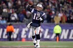 FOXBORO, MA - JANUARY 14:  Tom Brady #12 of the New England Patriots throws a pss against the Denver Broncos during their AFC Divisional Playoff Game at Gillette Stadium on January 14, 2012 in Foxboro, Massachusetts.  (Photo by Elsa/Getty Images)