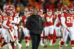 KANSAS CITY, MO - NOVEMBER 27:  Defensive coordinator Romeo Crennel of the Kansas City Chiefs watches players warm up prior to the game against the Pittsburgh Steelers on November 27, 2011 at Arrowhead Stadium in Kansas City, Missouri.  (Photo by Jamie Squire/Getty Images)