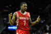 CHARLOTTE, NC - JANUARY 10:  Kyle Lowry #7 of the Houston Rockets against the Charlotte Bobcats during their game at Time Warner Cable Arena on January 10, 2012 in Charlotte, North Carolina.   NOTE TO USER: User expressly acknowledges and agrees that, by downloading and or using this photograph, User is consenting to the terms and conditions of the Getty Images License Agreement.  (Photo by Streeter Lecka/Getty Images)