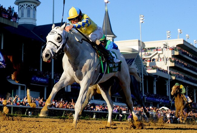 LOUISVILLE, KY - NOVEMBER 05:  Hansen (right), riden by Ramon Dominguez, wins the Breeders' Cup Juvenile during the 2011 Breeders' Cup World Championships at Churchill Downs on November 5, 2011 in Louisville, Kentucky.  (Photo by Matthew Stockman/Getty Images)