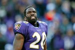 BALTIMORE, MD - JANUARY 15:  Ed Reed #20 of the Baltimore Ravens takes off his helmet during a timeout during second quarter of the AFC Divisional playoff game against the Houston Texans at M&T Bank Stadium on January 15, 2012 in Baltimore, Maryland.  (Photo by Rob Carr/Getty Images)