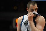 MINNEAPOLIS, MN - APRIL 1: Kevin Love #42 of the Minnesota Timberwolves reacts to a foul during the second half of a basketball game against the Miami Heat at Target Center on April 1, 2011 in Minneapolis, Minnesota. Heat defeated the Timberwolves 111- 92. NOTE TO USER: User expressly acknowledges and agrees that, by downloading and or using this Photograph, user is consenting to the terms and conditions of the Getty Images License Agreement.  (Photo by Hannah Foslien /Getty Images)