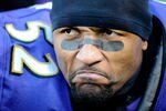 BALTIMORE, MD - JANUARY 15:  Ray Lewis #52 of the Baltimore Ravens looks on from the bench during the AFC Divisional playoff game against the Houston Texans at M&T Bank Stadium on January 15, 2012 in Baltimore, Maryland. Baltimore won 20-13 in regulation.  (Photo by Patrick McDermott/Getty Images)