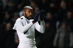 SWANSEA, WALES - JANUARY 15:  Thierry Henry of Arsenal applauds after the Barclays Premier League match between Swansea City and Arsenal at Liberty Stadium on January 15, 2012 in Swansea, Wales.  (Photo by Michael Steele/Getty Images)
