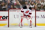 PITTSBURGH, PA - JANUARY 07:  Goaltender Martin Brodeur #30 of the New Jersey Devils in aciton during the NHL game against the Pittsburgh Penguins at Consol Energy Center on January 7, 2012 in Pittsburgh, Pennsylvania.  The Devils defeated the Penguins 3-1.  (Photo by Christian Petersen/Getty Images)